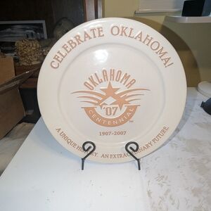 NWT - Frankoma Pottery "Celebrate Oklahoma" Centennial Plate - 1907 - 2007.